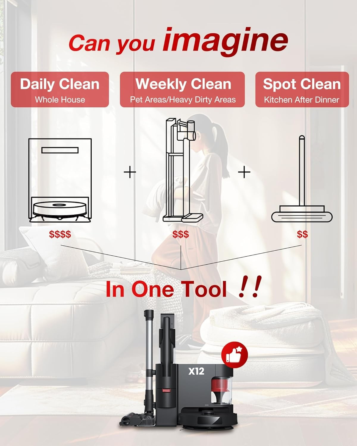 AutoClean X12 – The Ultimate 2-in-1 Smart Vacuum & Mop! 🚀