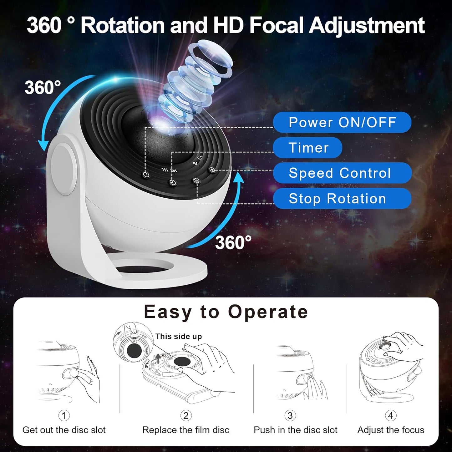 AstroGlow™ Galaxy Projector