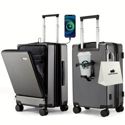 Valléx TravelMate – Suitcase with USB & Front Lid