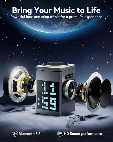 PixelWave 3-in-1 Speaker & Wireless Charging Hub